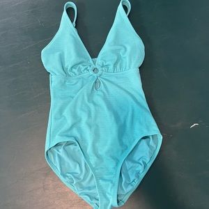 Cute turquoise one piece swimsuit size Large 12-14